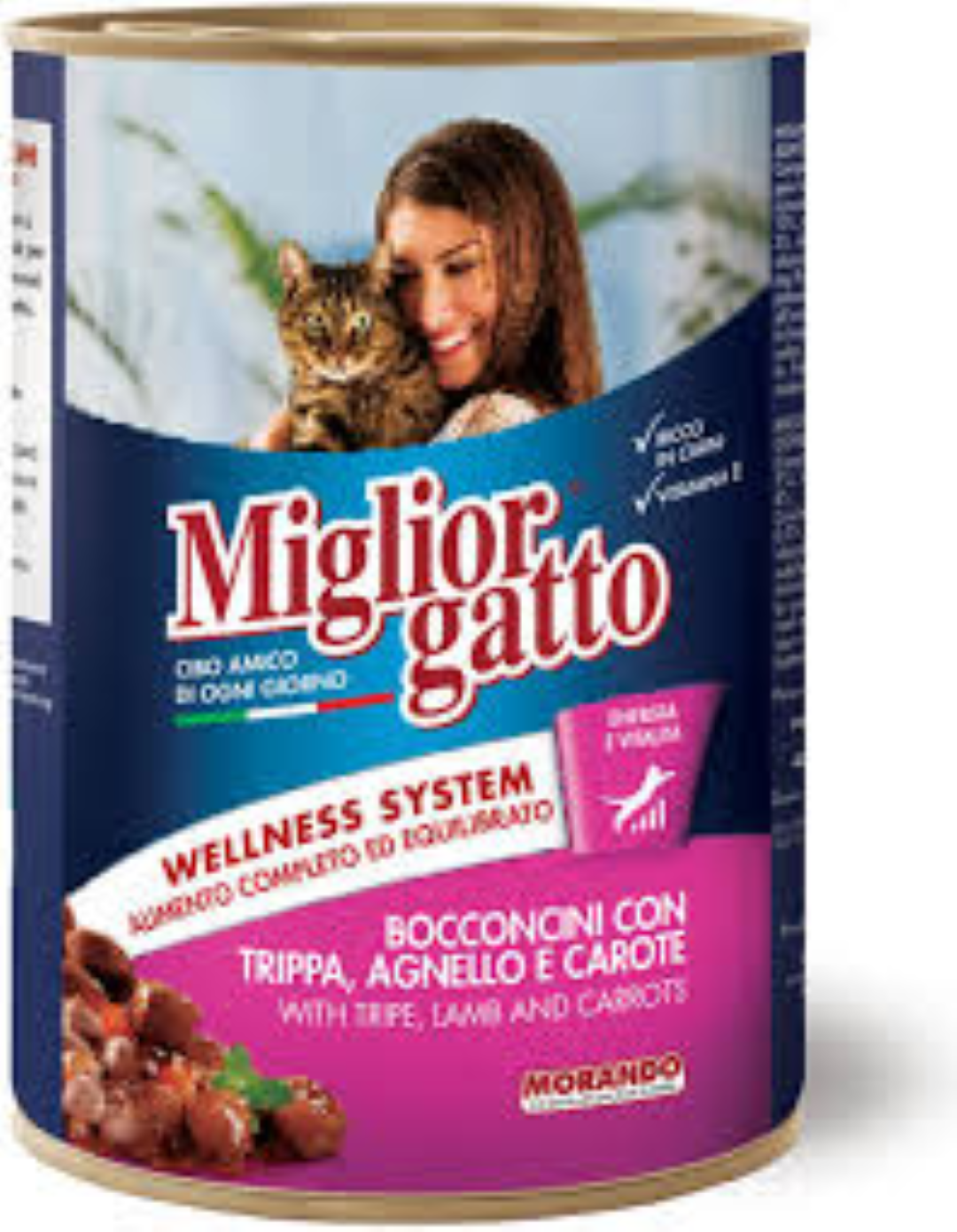 MIGLIORGATTO CANNED CAT FOOD TRIPE,LAMB,CARR 405G
